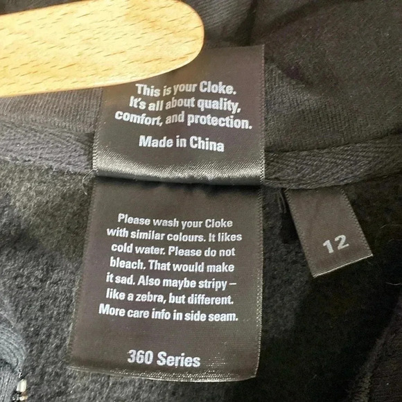 Cloke 360 Series Women's Graphic Hoodie Black Size 12 - Picture 4 of 6